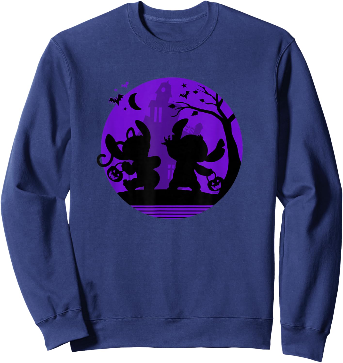 Disney Stitch and Angel Trick or Treat Halloween Sweatshirt - Sweatshirt | Navy