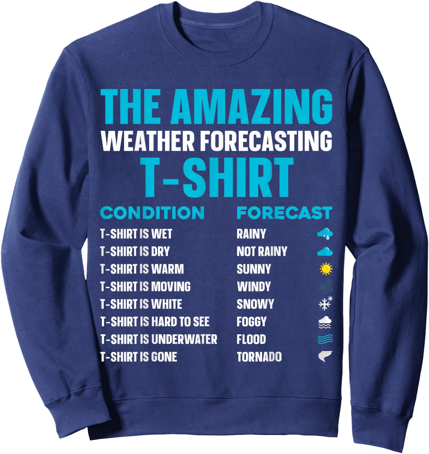 Cool Weather Forecasting Art Women Cloud Meteorology Sweatshirt - Sweatshirt | Navy