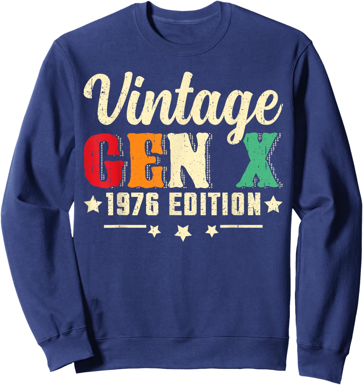 Vintage Gen X 1976 Edition Birthday Sweatshirt - Sweatshirt | Navy