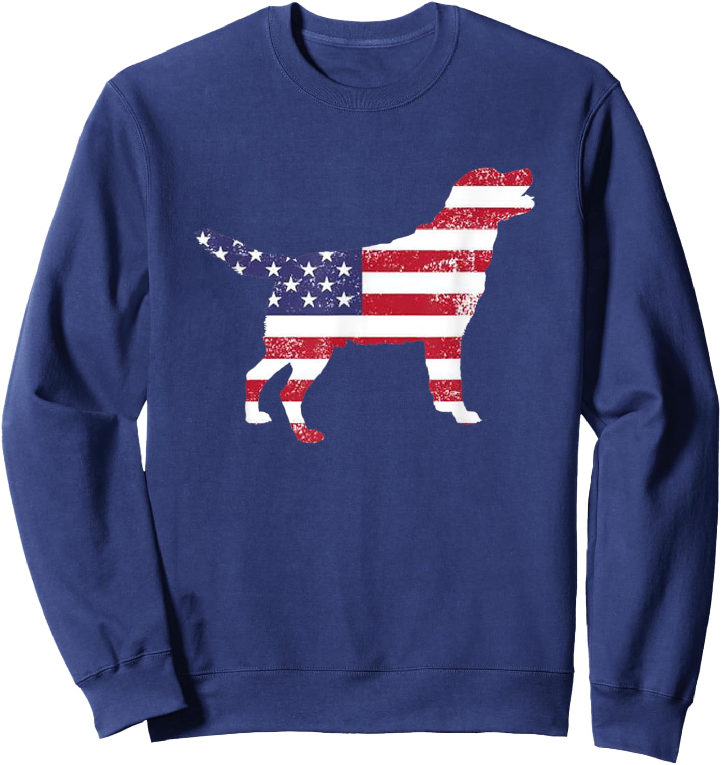 Labrador Retriever Dog USA Flag for Fouth of July Sweatshirt - Sweatshirt | Navy