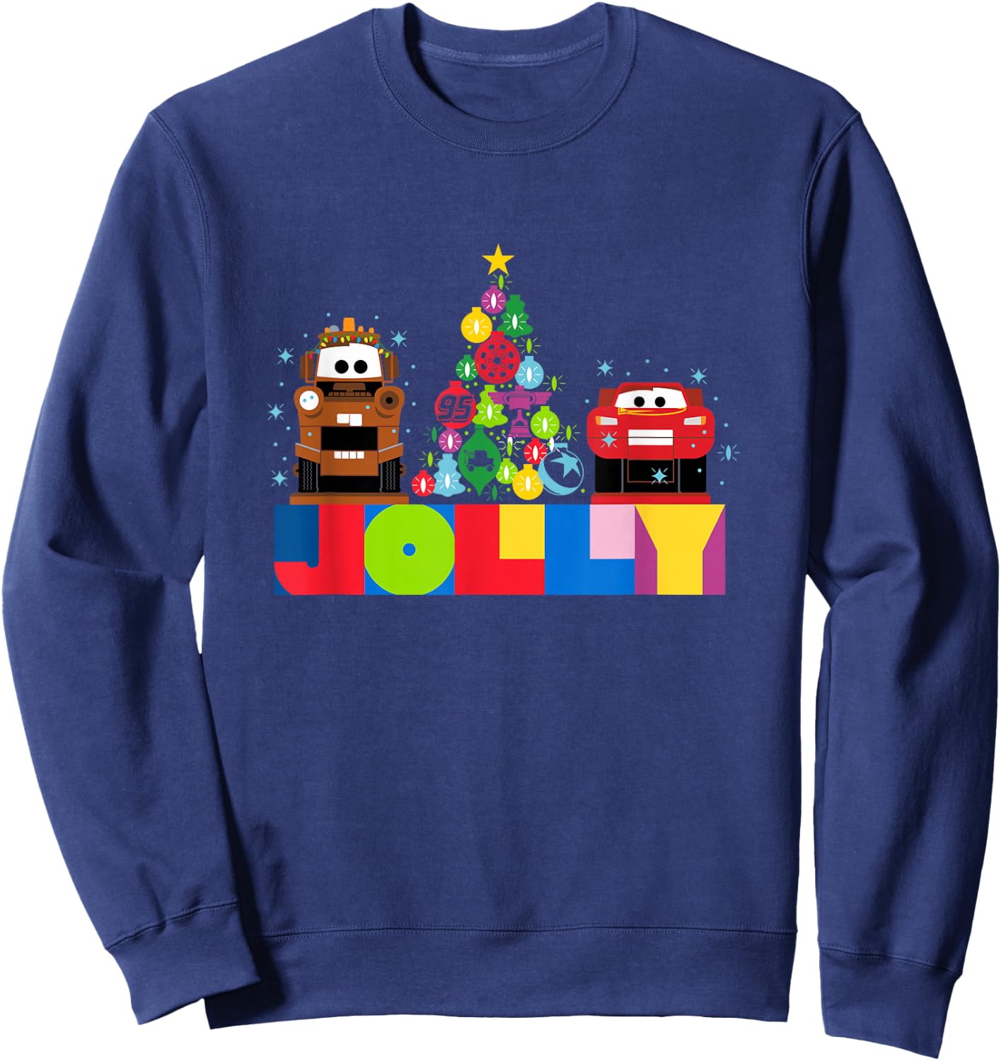 Disney and Pixar's Cars Mater and McQueen Jolly Holiday Sweatshirt - Sweatshirt | Navy
