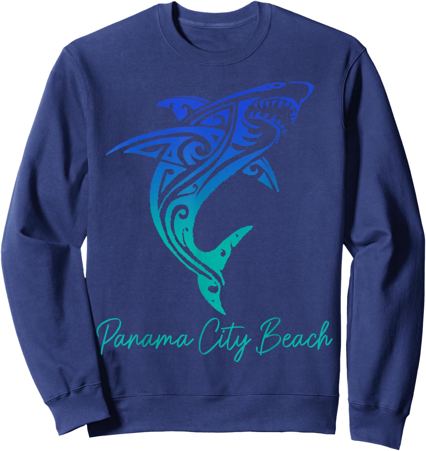 Panama City Beach FL Shark Scuba Diving Surfer Florida Surf Sweatshirt - Sweatshirt | Navy