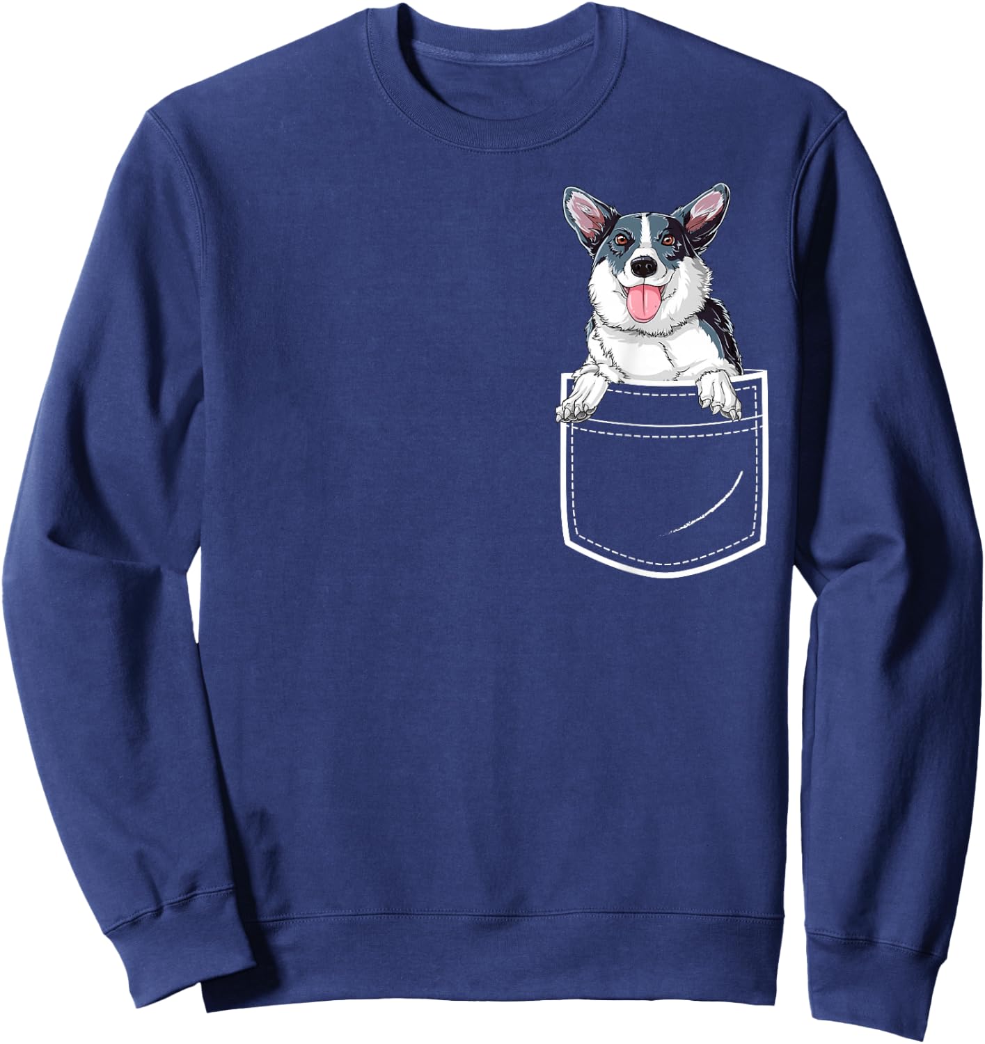Corgi In Your Front Pocket Funny Dog Lover Men Women Gifts Sweatshirt - Sweatshirt | Navy