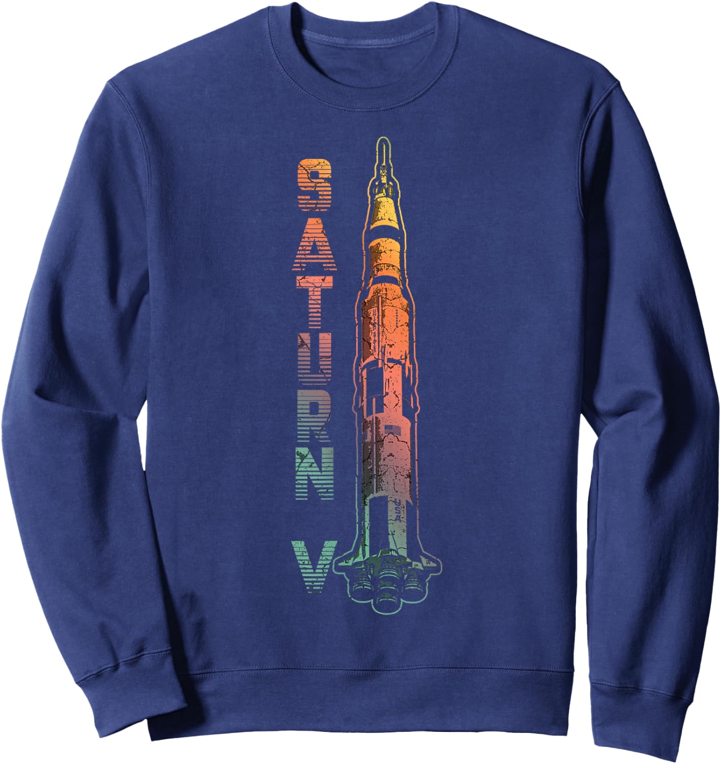 Saturn V Rocket Launch Vehicle Space American Spaceflight Sweatshirt - Sweatshirt | Navy