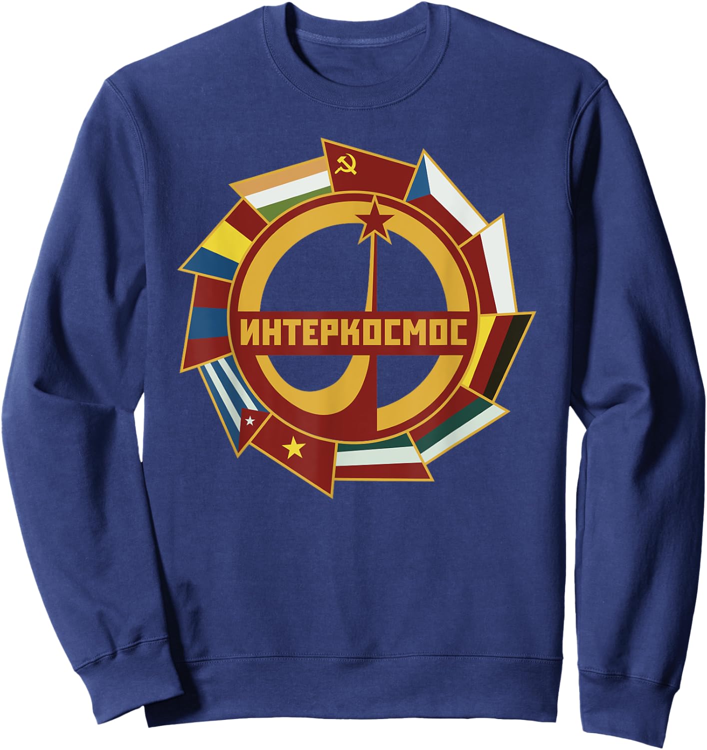 Interkosmos Russia Sputnik UdSSR Soviet Union Sweatshirt - Sweatshirt | Navy