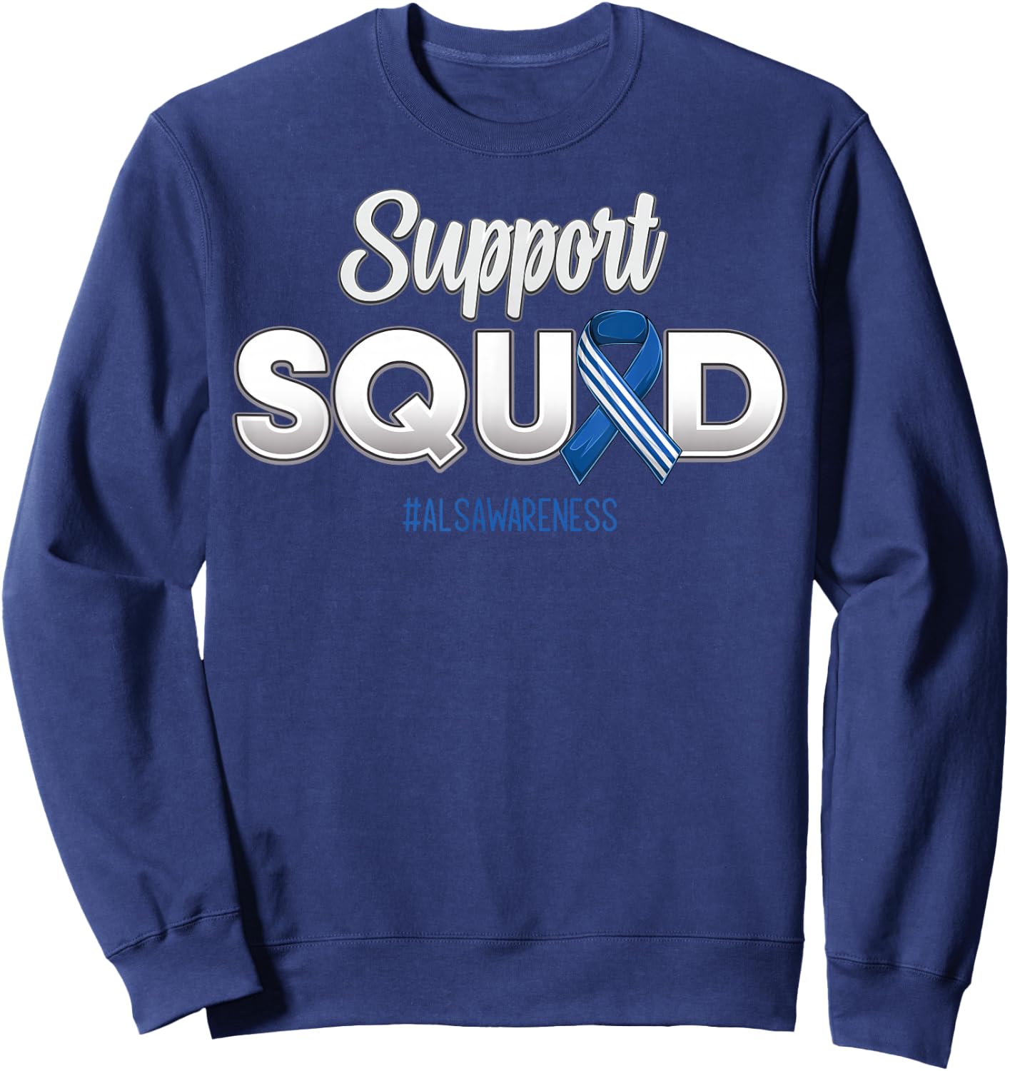 Support Squad ALS Awareness Hope Strong Women Kids Sweatshirt - Sweatshirt | Navy