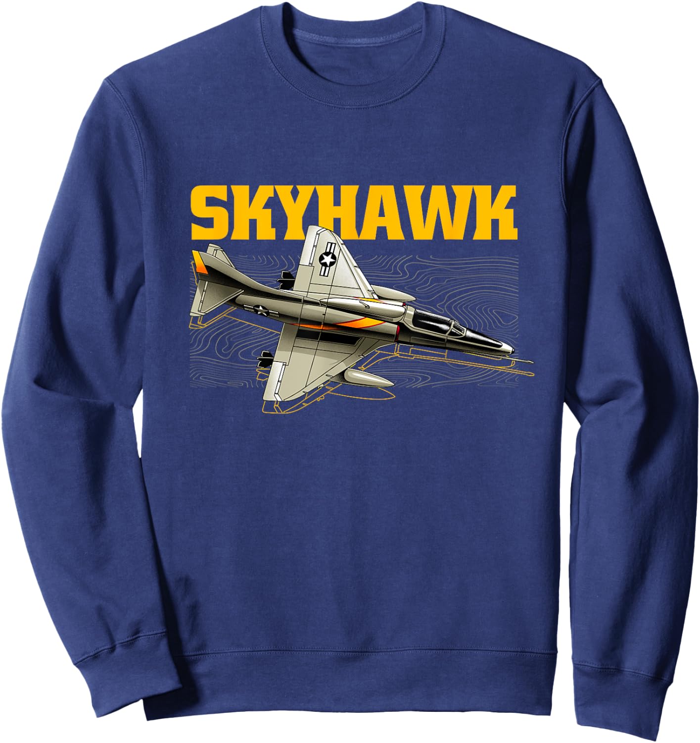 USA Military Warbird Airplane Skyhawk Sweatshirt - Sweatshirt | Navy