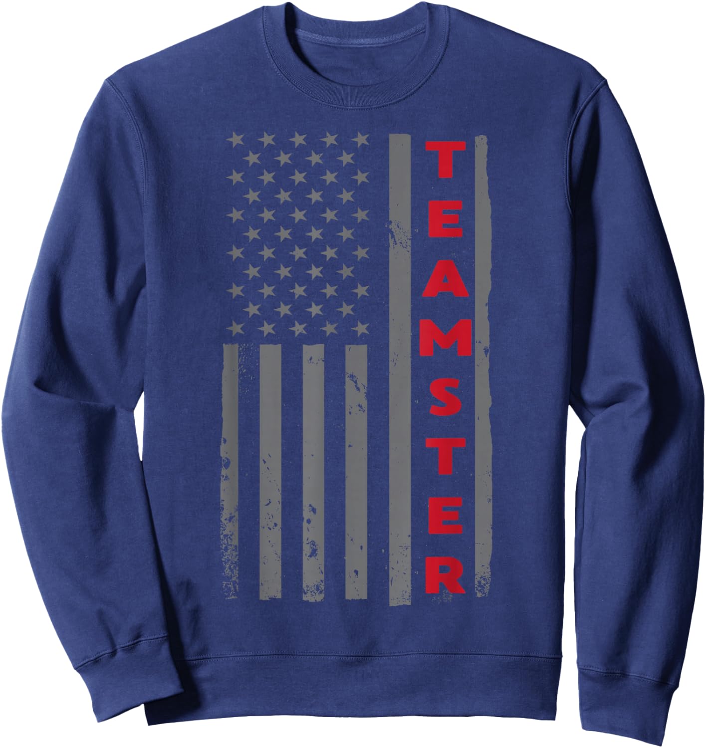 Teamster American Flag Patriotic Truck Driver US Trucking Sweatshirt - Sweatshirt | Navy
