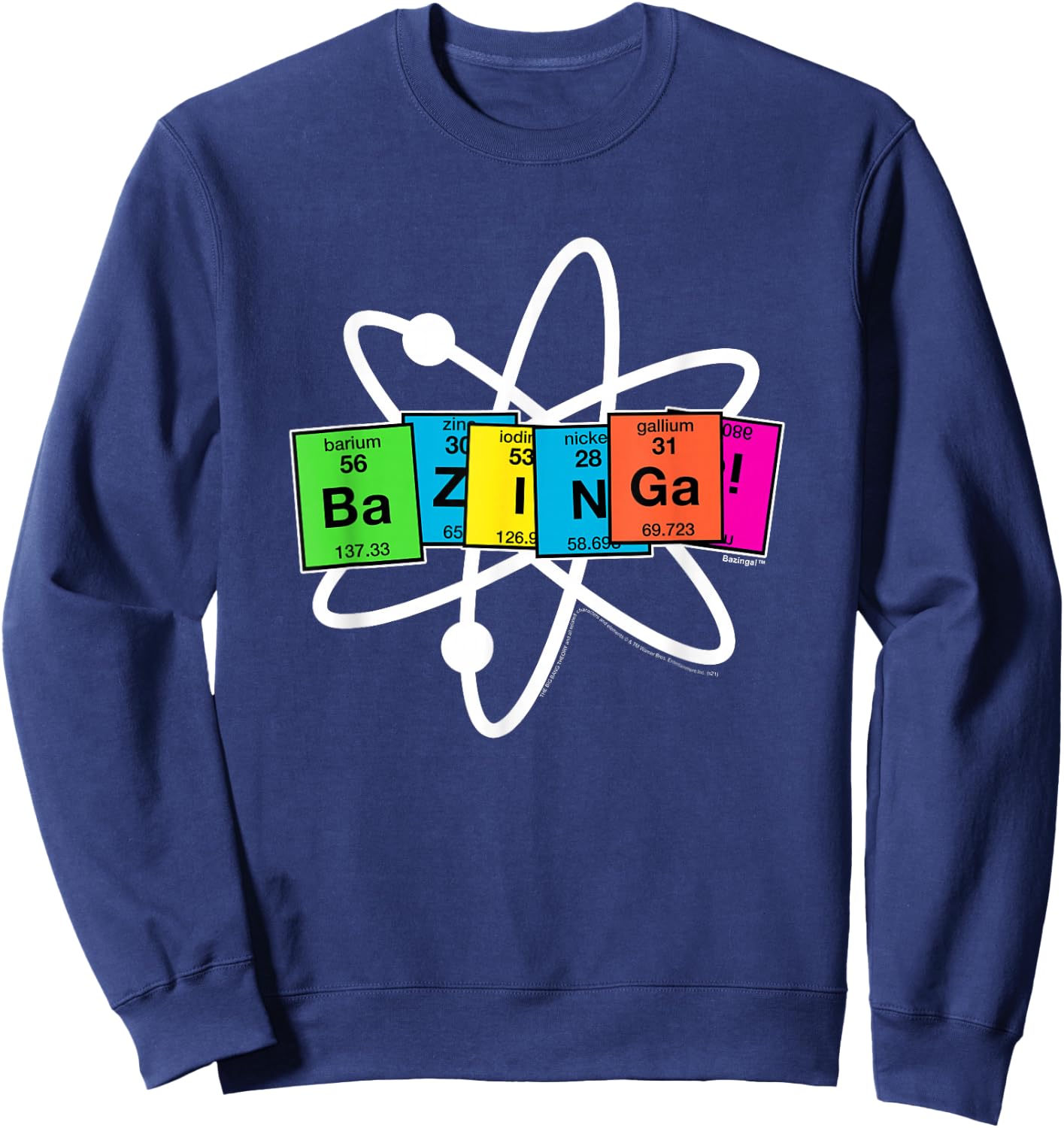 The Big Bang Theory Bazinga Elements with Atom Sweatshirt - Sweatshirt | Navy