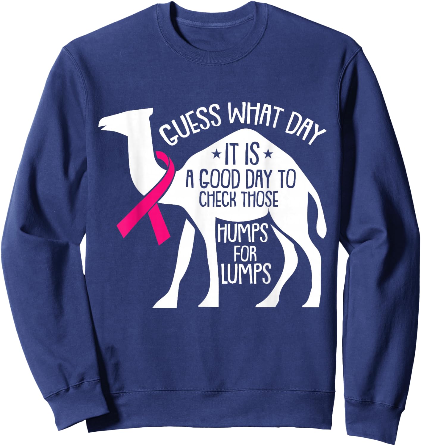 Check Those Humps Lumps Breast Cancer Awareness Warrior Sweatshirt - Sweatshirt | Navy