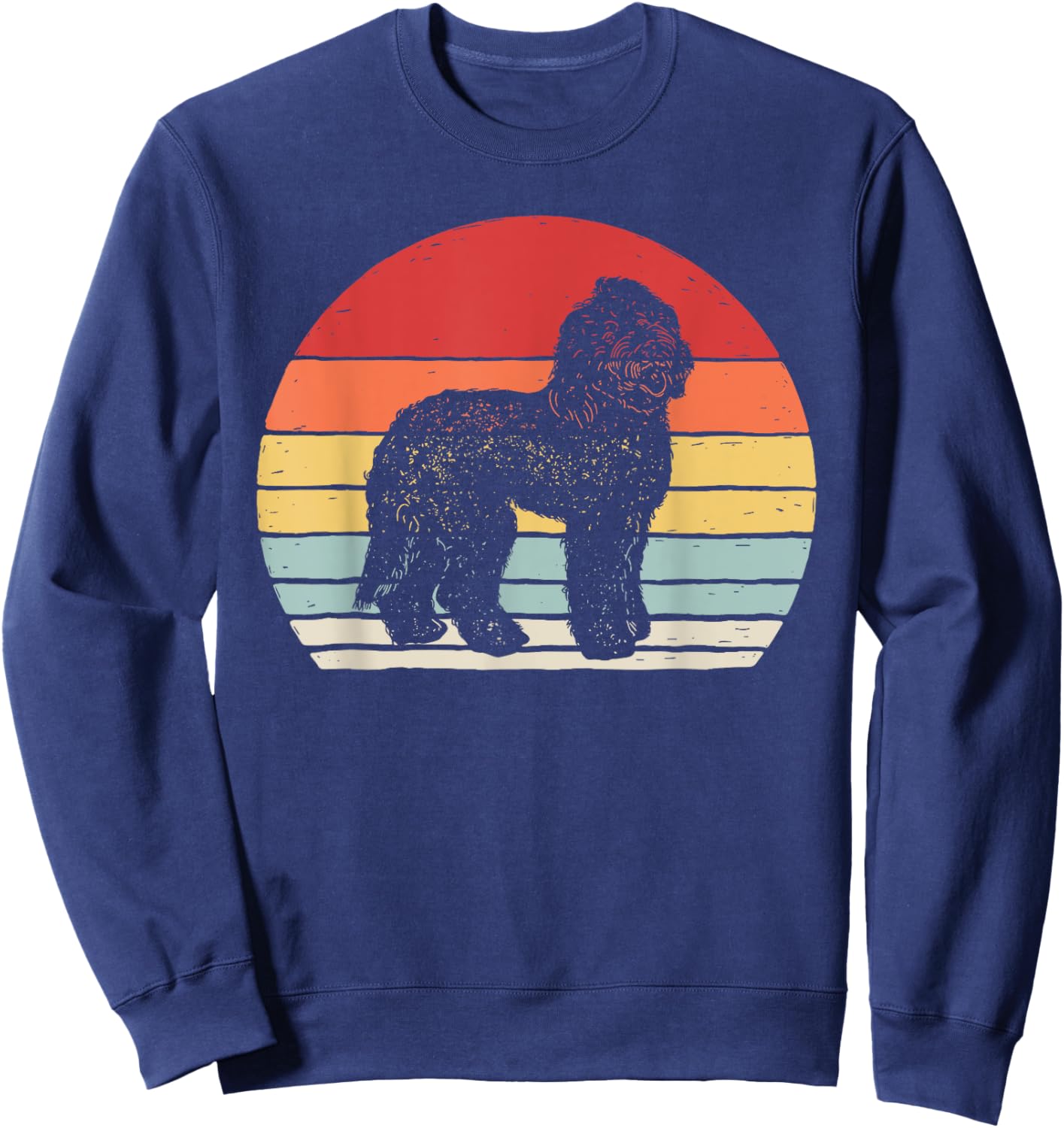 Vintage Retro Labradoodle Dog Women Girls Kids Sweatshirt - Sweatshirt | Navy