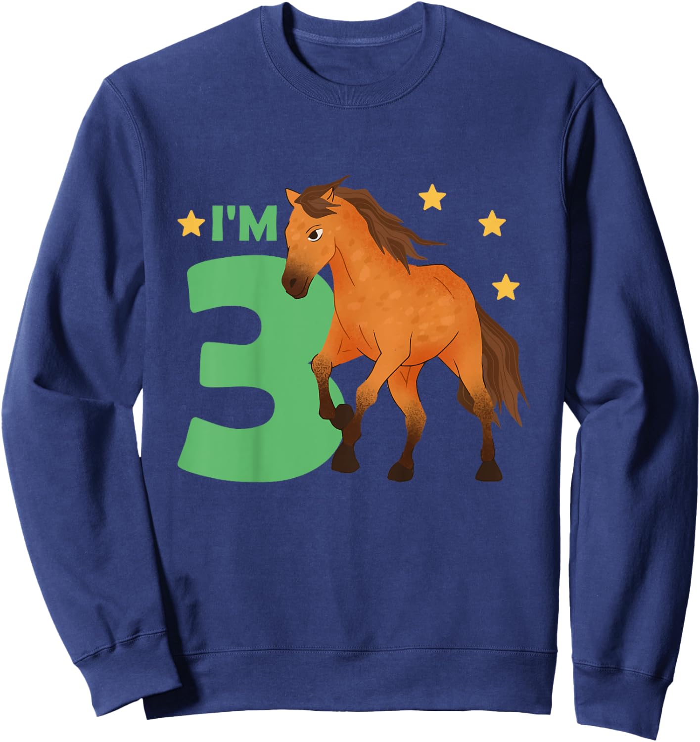 Children 3rd Birthday Horse Three Years Old Rider Sweatshirt - Sweatshirt | Navy