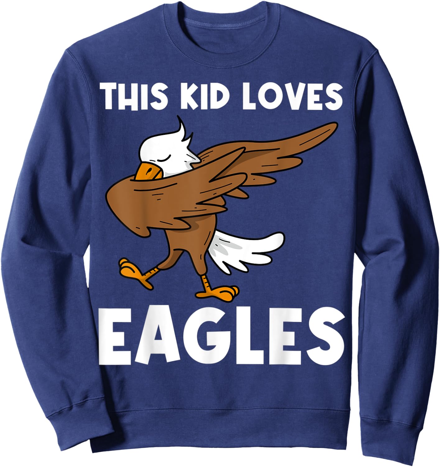 Cool Eagle Kids Boys Dabbing Bald Flying Animal Sweatshirt - Sweatshirt | Navy