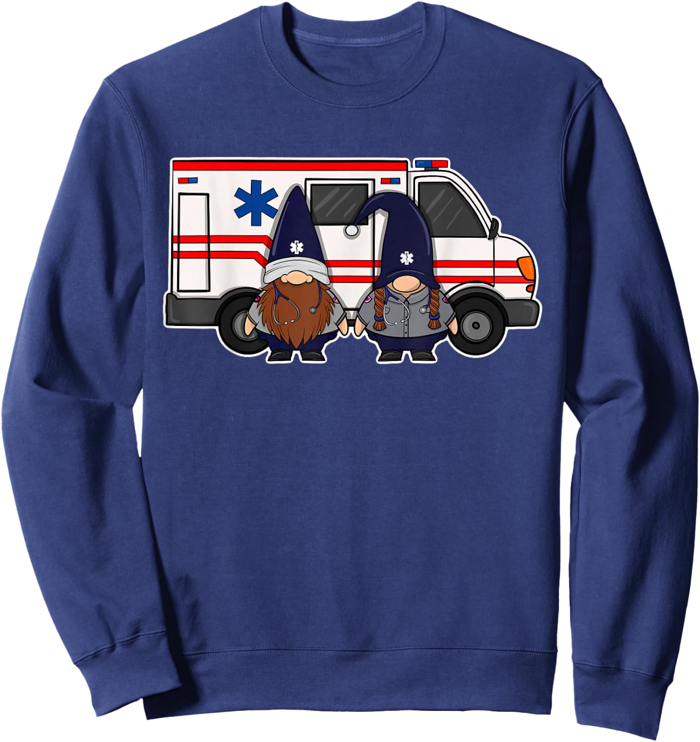 EMT Paramedic EMS Dwarves EMS Week First Responder Sweatshirt - Sweatshirt | Navy