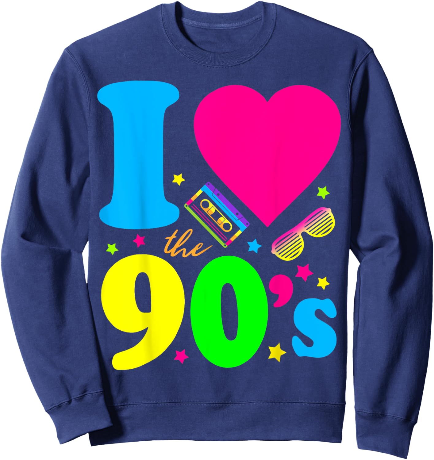 1990's 90s Shirt I Heart the Nineties Sweatshirt - Sweatshirt | Navy