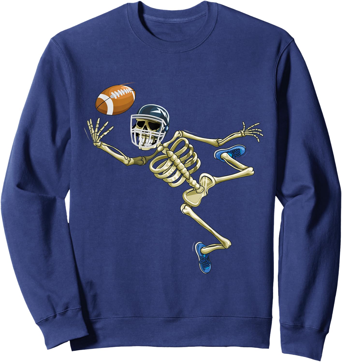 American Football Skeleton Halloween Men Boys Football Fan Sweatshirt - Sweatshirt | Navy