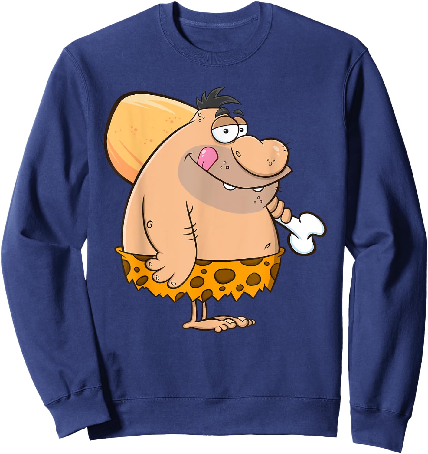 Funny Caveman Graphic Gift Adult Men Women Kids Boys Girls Sweatshirt - Sweatshirt | Navy