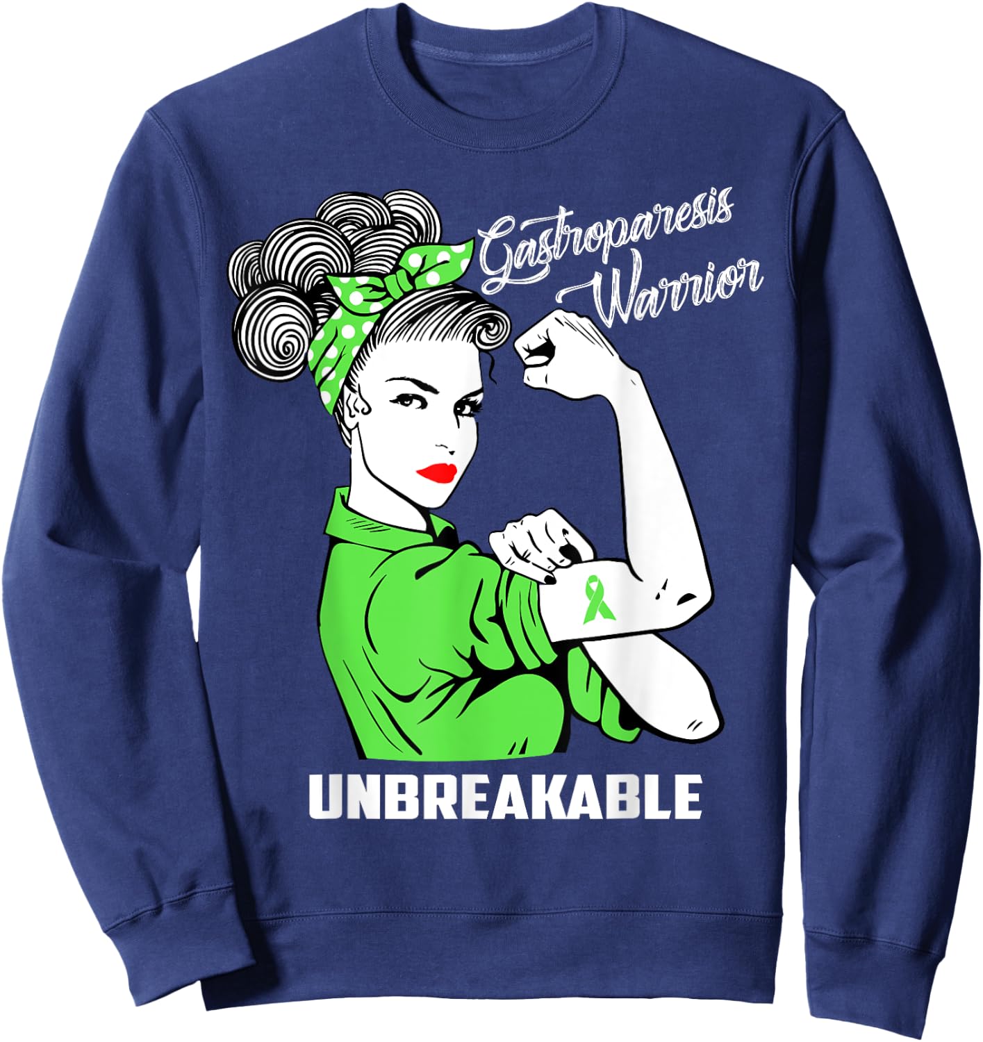 Gastroparesis Warrior Unbreakable Awareness Gift Sweatshirt - Sweatshirt | Navy