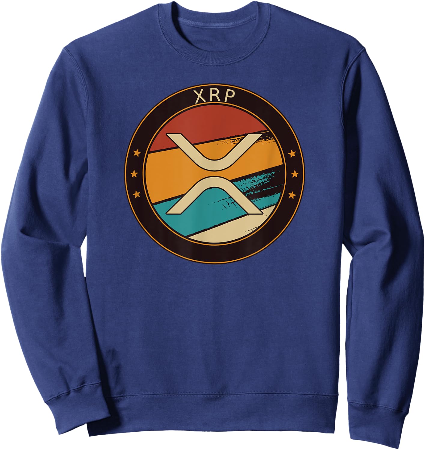 XRP Vintage Crypto Retro Art Cryptocurrency Sweatshirt - Sweatshirt | Navy