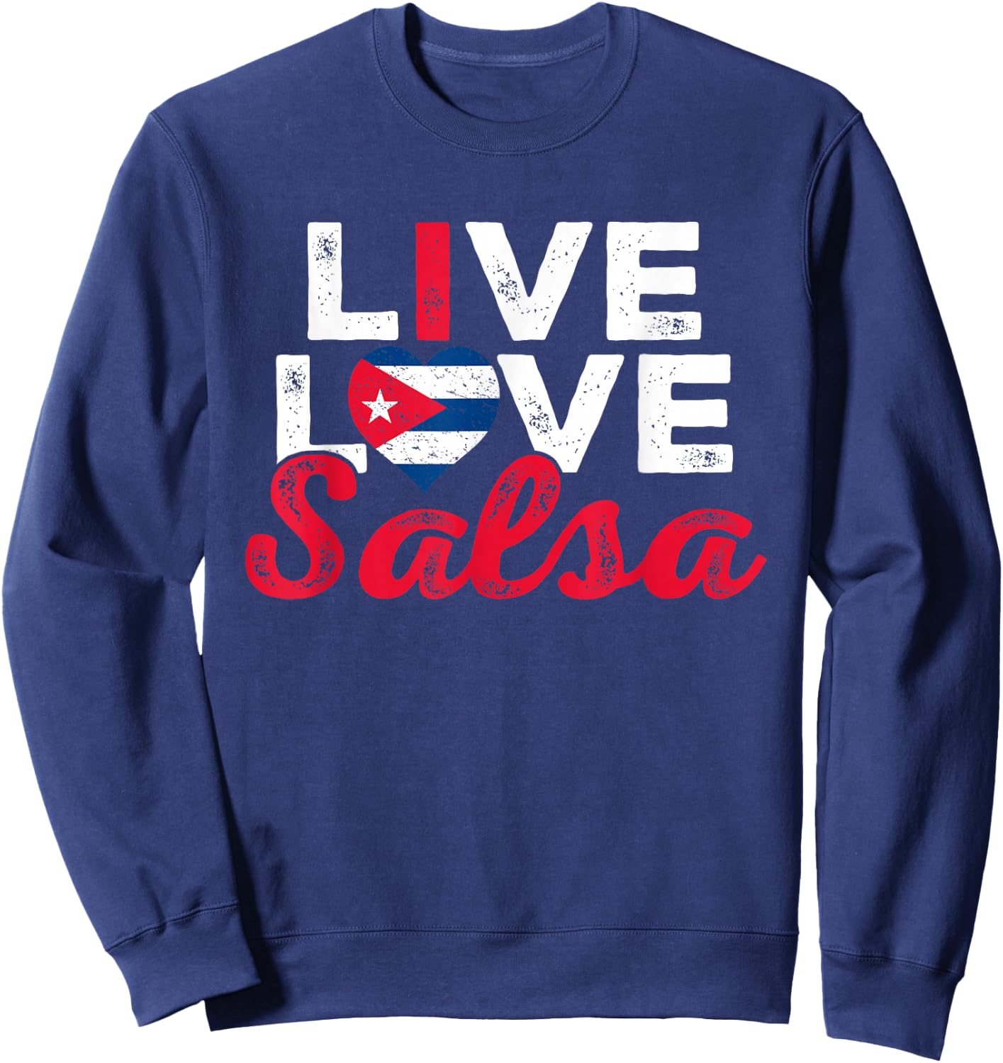 Funny Cuba Salsa Lover Graphic Women Girls Cuban Salsa Dance Sweatshirt - Sweatshirt | Navy