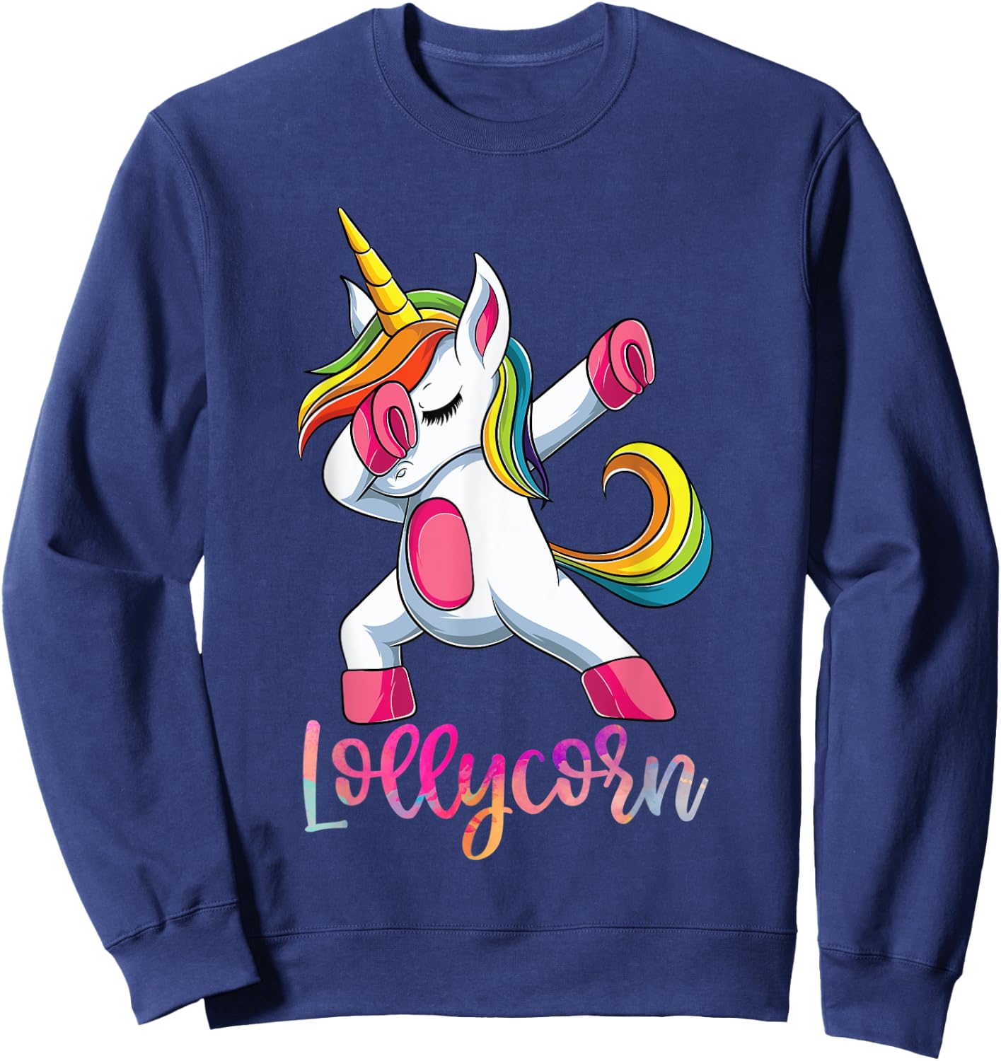 Lollycorn Lolly Unicorn Shirt, Mothers Day Grandma Sweatshirt - Sweatshirt | Navy