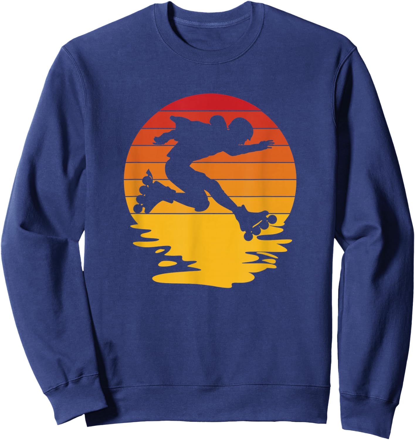 Retro Inline Skating Rollerblading Sweatshirt - Sweatshirt | Navy