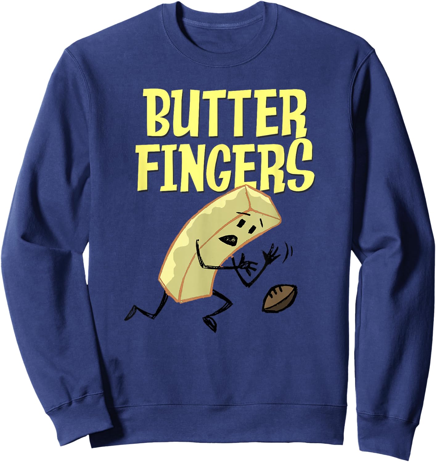 Trendy Graphic Butter Fingers Slippery Football Sweatshirt - Sweatshirt | Navy