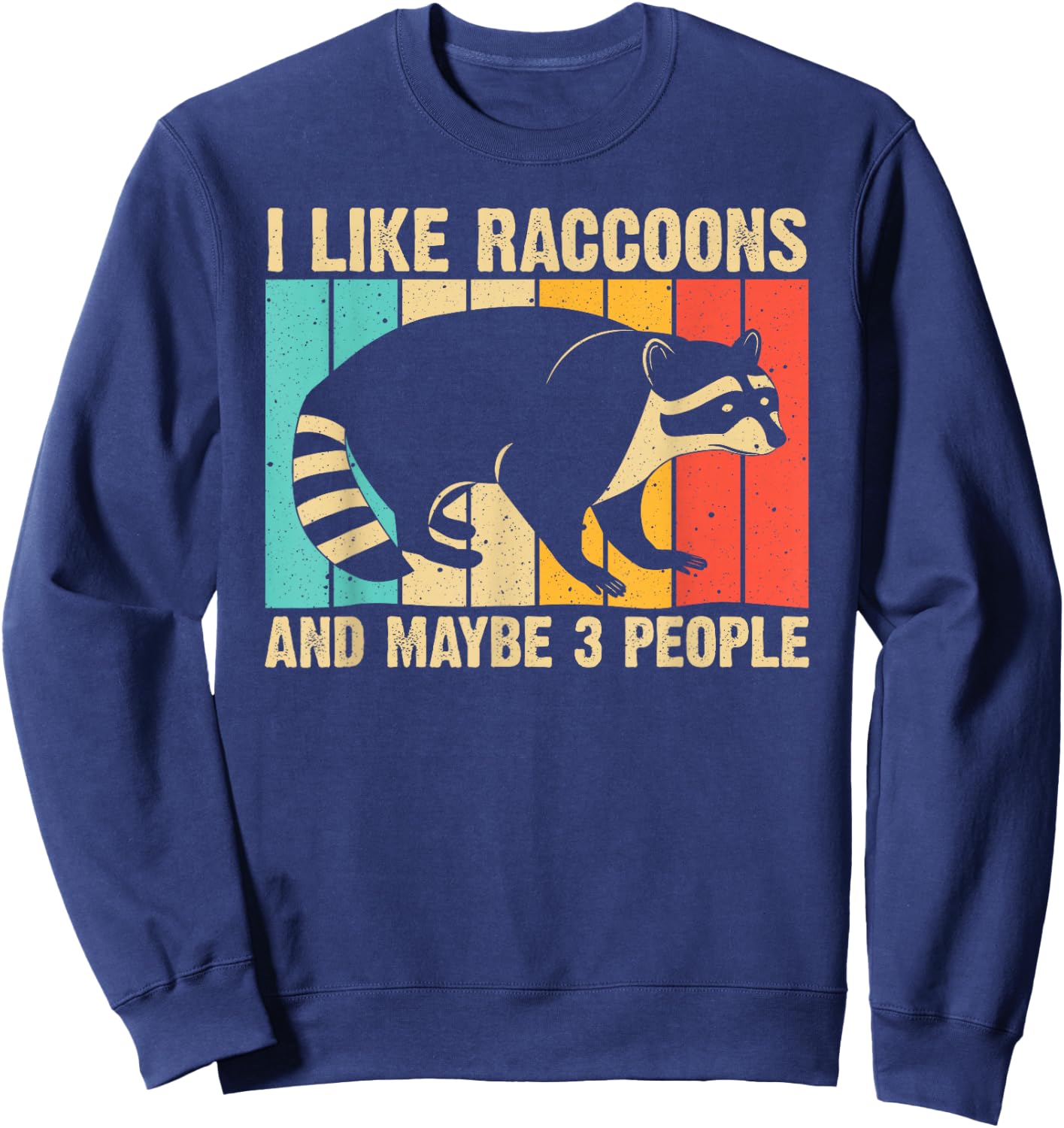 Funny Raccoon Design Women Raccoon Lover Introvert Small Sweatshirt - Sweatshirt | Navy