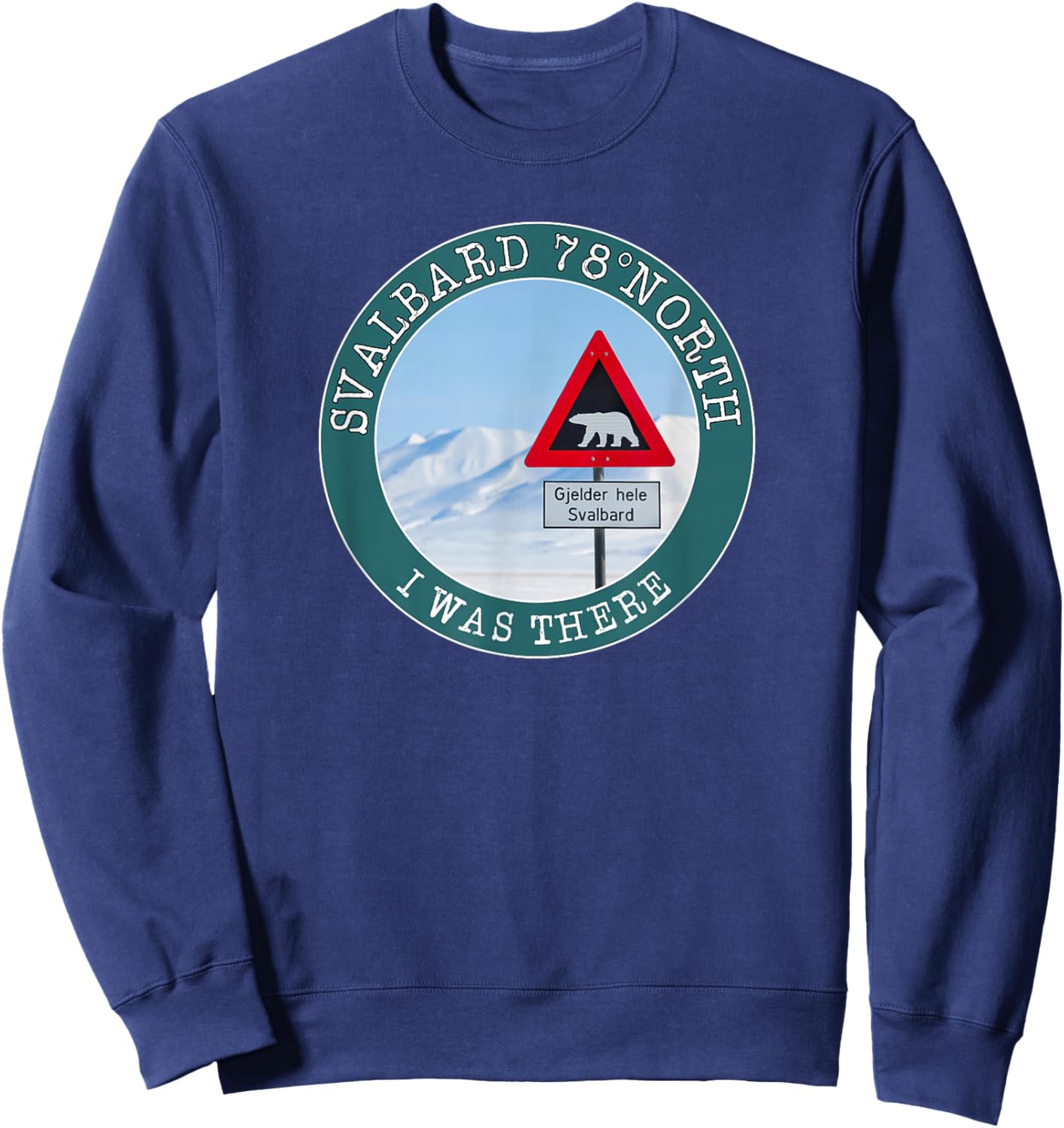 Svalbard 78° North signal with bear at north pole Sweatshirt - Sweatshirt | Navy
