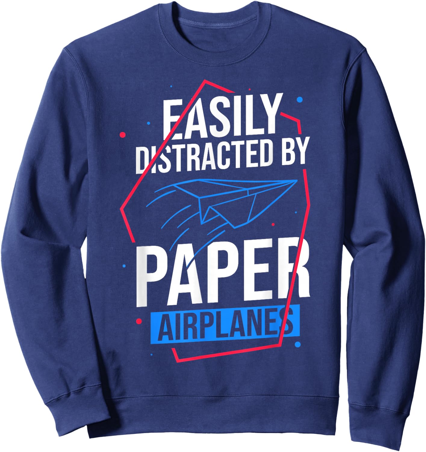 Paper Plane Folded Airplane Folding Glider Origami Flying Sweatshirt - Sweatshirt | Navy