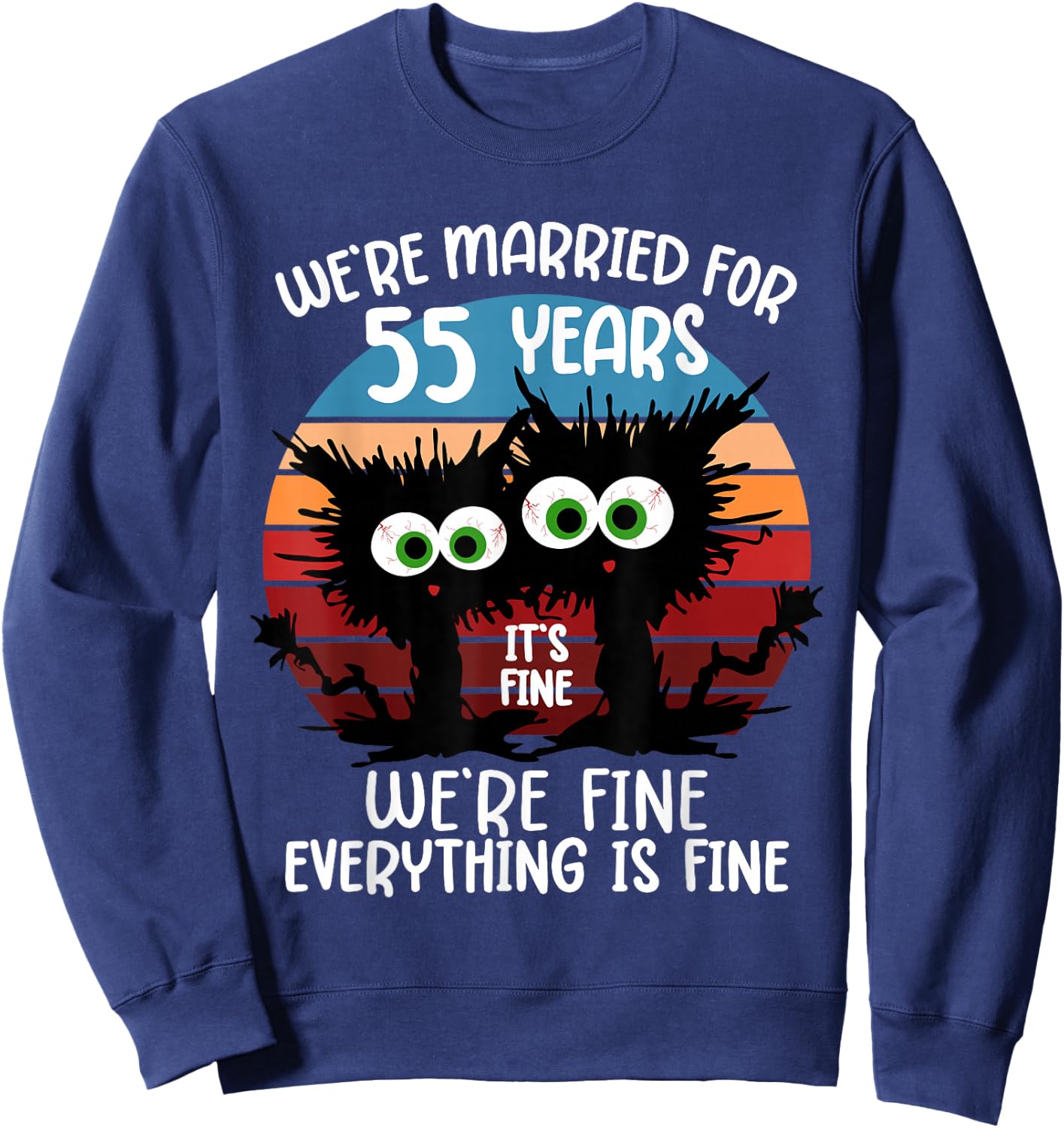 Emerald Wedding We're Married for 55 Years Sweatshirt - Sweatshirt | Navy