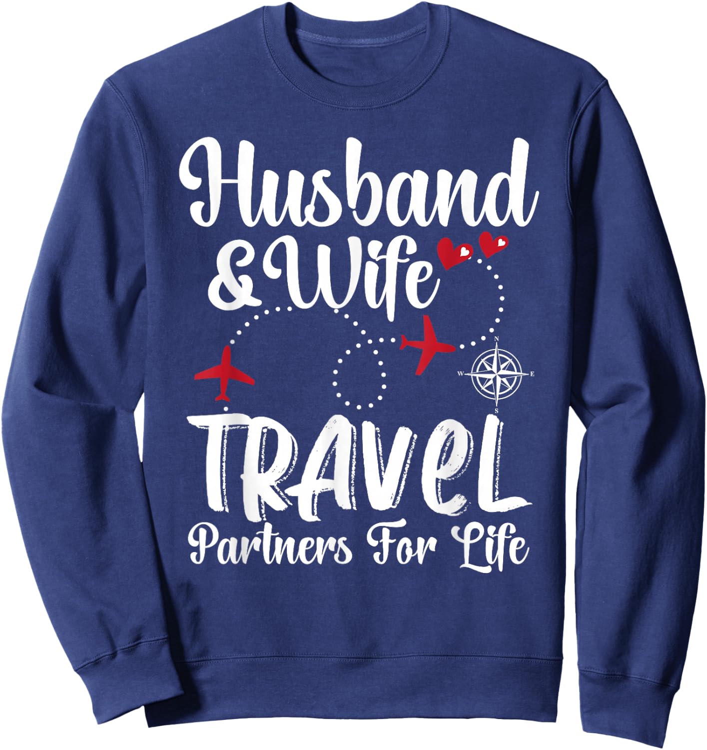Couple Matching of Husband And Wife Travel Partners For Life Sweatshirt - Sweatshirt | Navy
