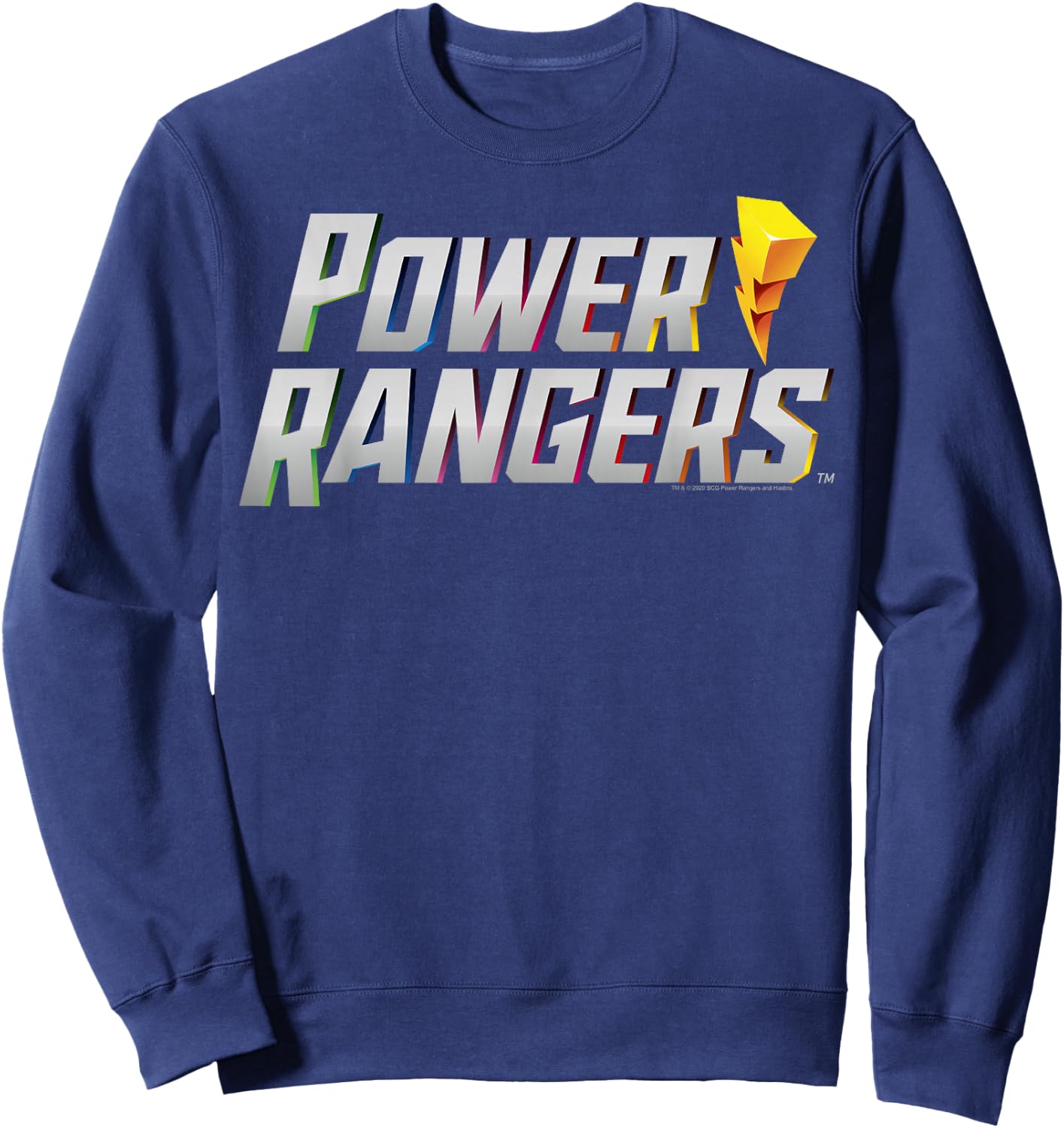 Power Rangers Retro 3D Style Vintage Logo Sweatshirt - Sweatshirt | Navy