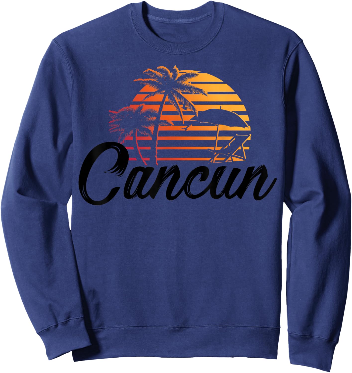 Cancun Mexico Beach Palm Tree Party Destination Gift Sweatshirt - Sweatshirt | Navy