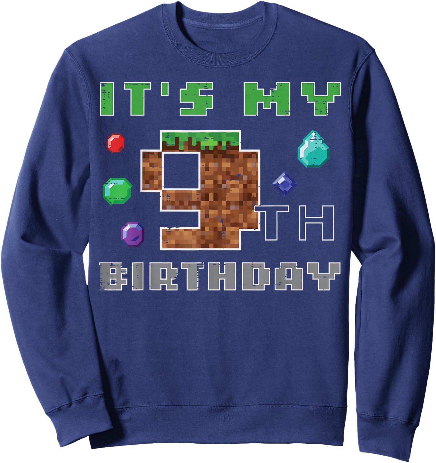 My 9th Birthday Pixel 9 Gamer Video Gaming Boys Kids Youth Sweatshirt - Sweatshirt | Navy