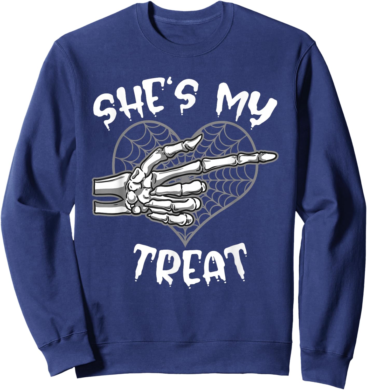 She's My Treat Funny Halloween Matching Couple Boyfriend Sweatshirt - Sweatshirt | Navy