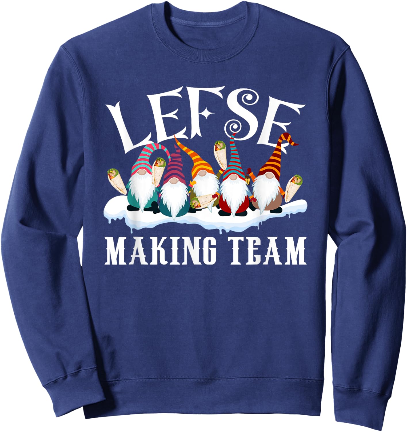 Gnome Nisse Tomte Christmas Xmas Lefse Making Team Sweatshirt - Sweatshirt | Navy