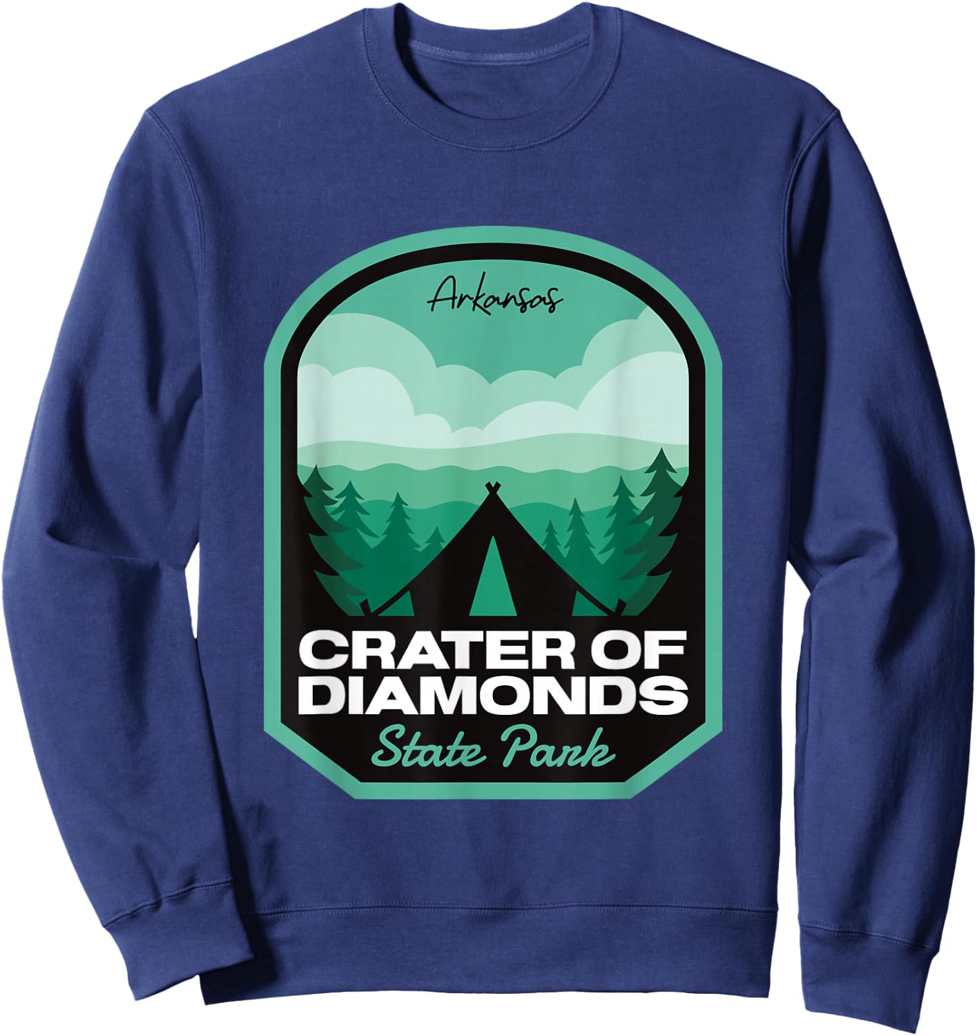 Crater of Diamonds State Park AR Camping Sweatshirt - Sweatshirt | Navy