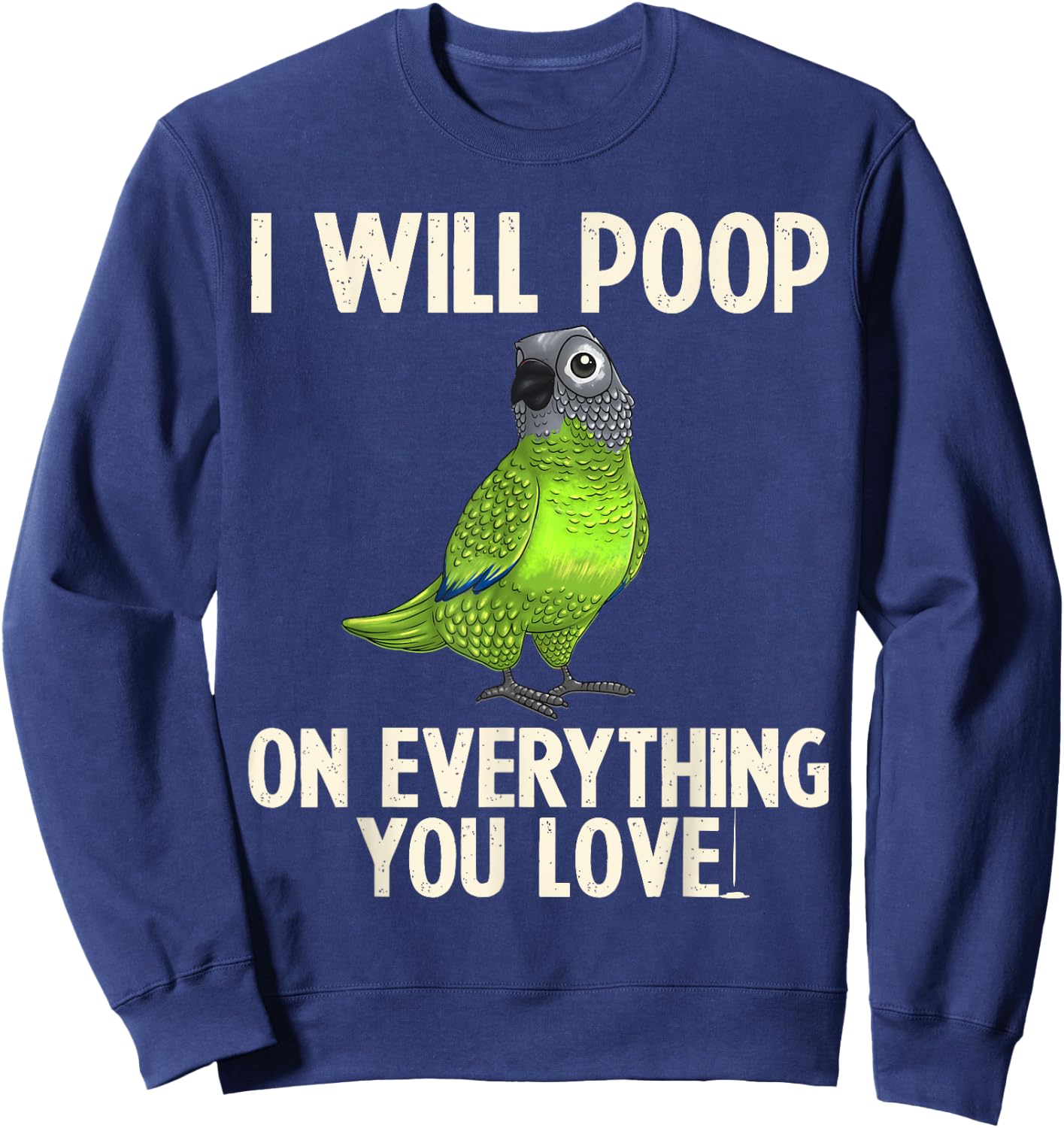 Funny Dusky Conure Design Parrot Lover Men Women Pet Bird Sweatshirt - Sweatshirt | Navy