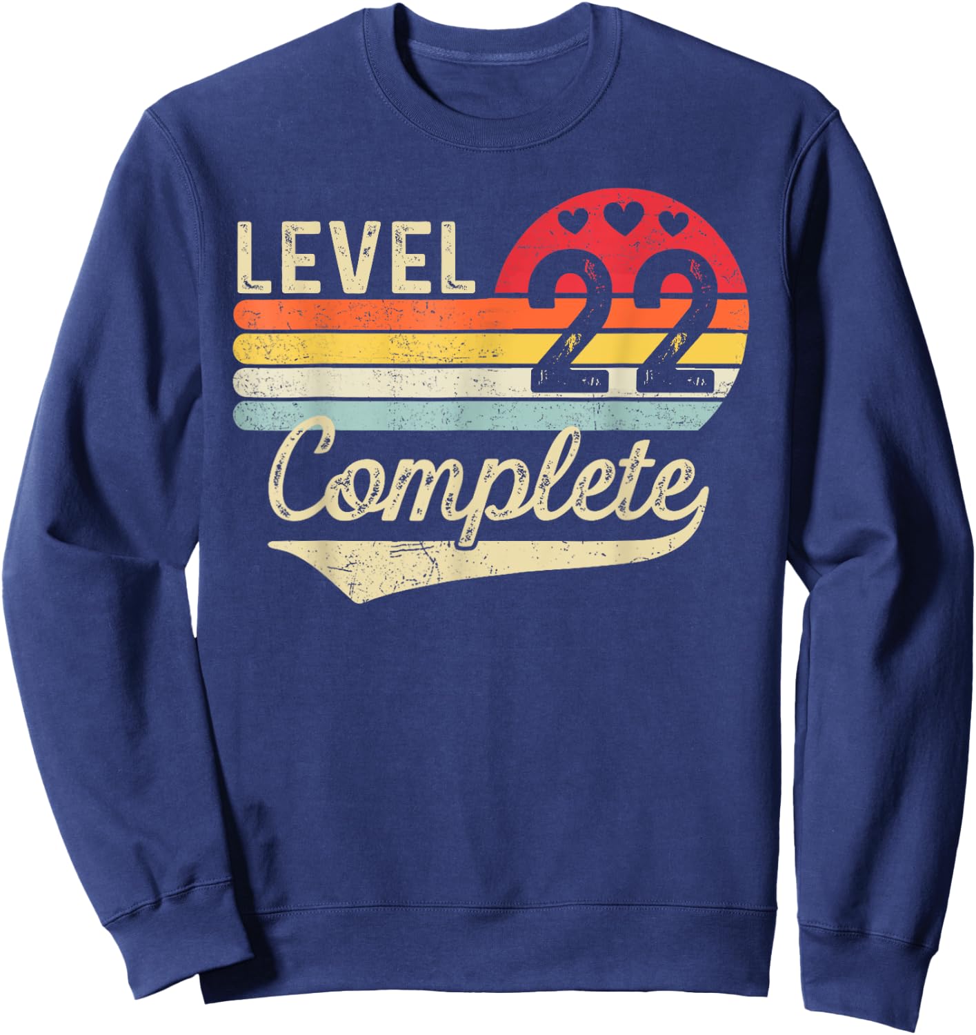 Level 22 Complete 22th Wedding Anniversary 22 Years Marriage Sweatshirt - Sweatshirt | Navy