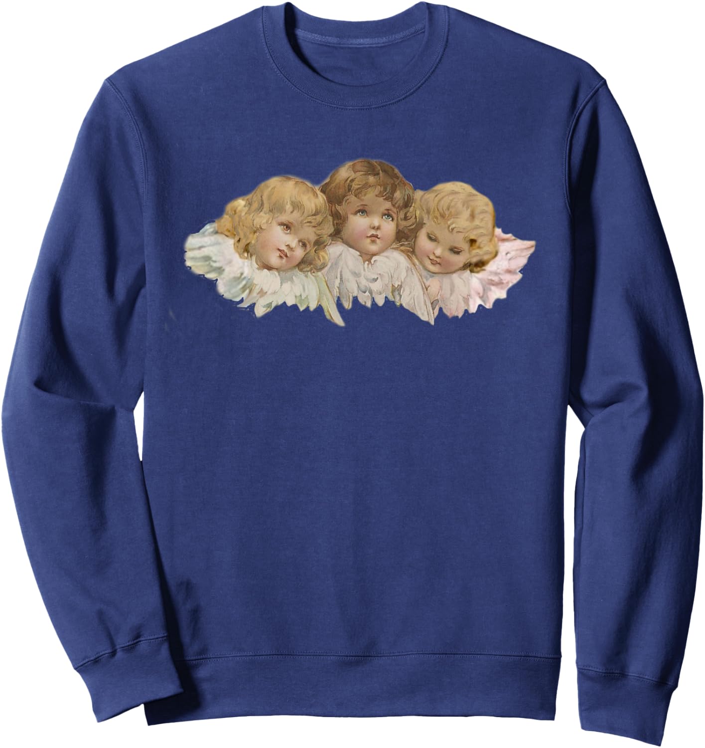 Heavenly little vintage baby angels snuggled up close Sweatshirt - Sweatshirt | Navy