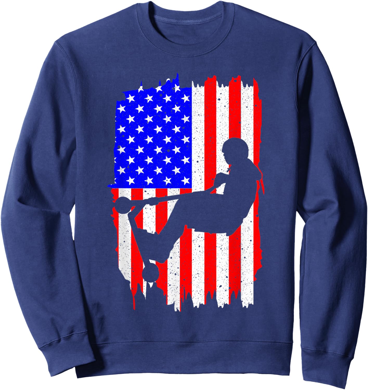 Funny American Flag Stunt Scooter Designs Men Women Riders Sweatshirt - Sweatshirt | Navy