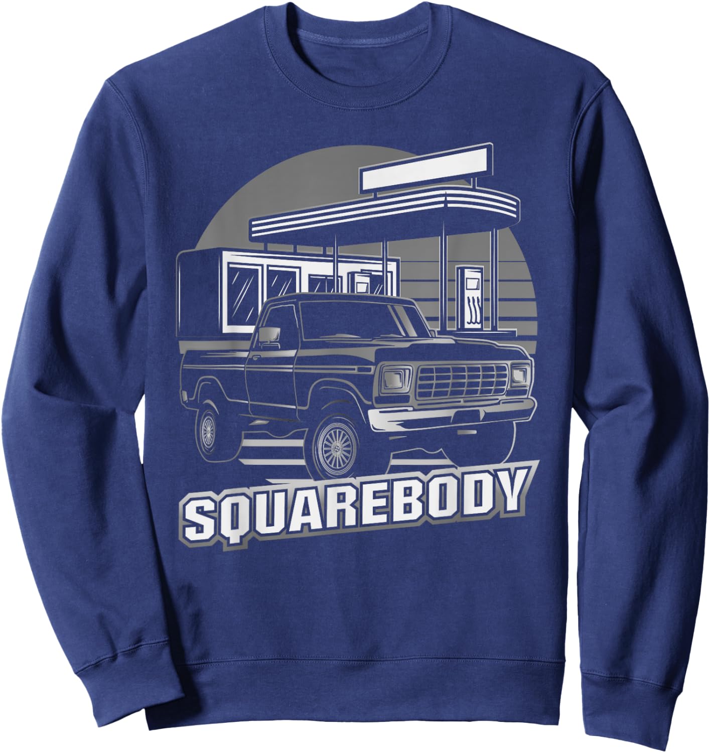 Square Body Truck Classic Squarebody Old Vintage Retro Sweatshirt - Sweatshirt | Navy