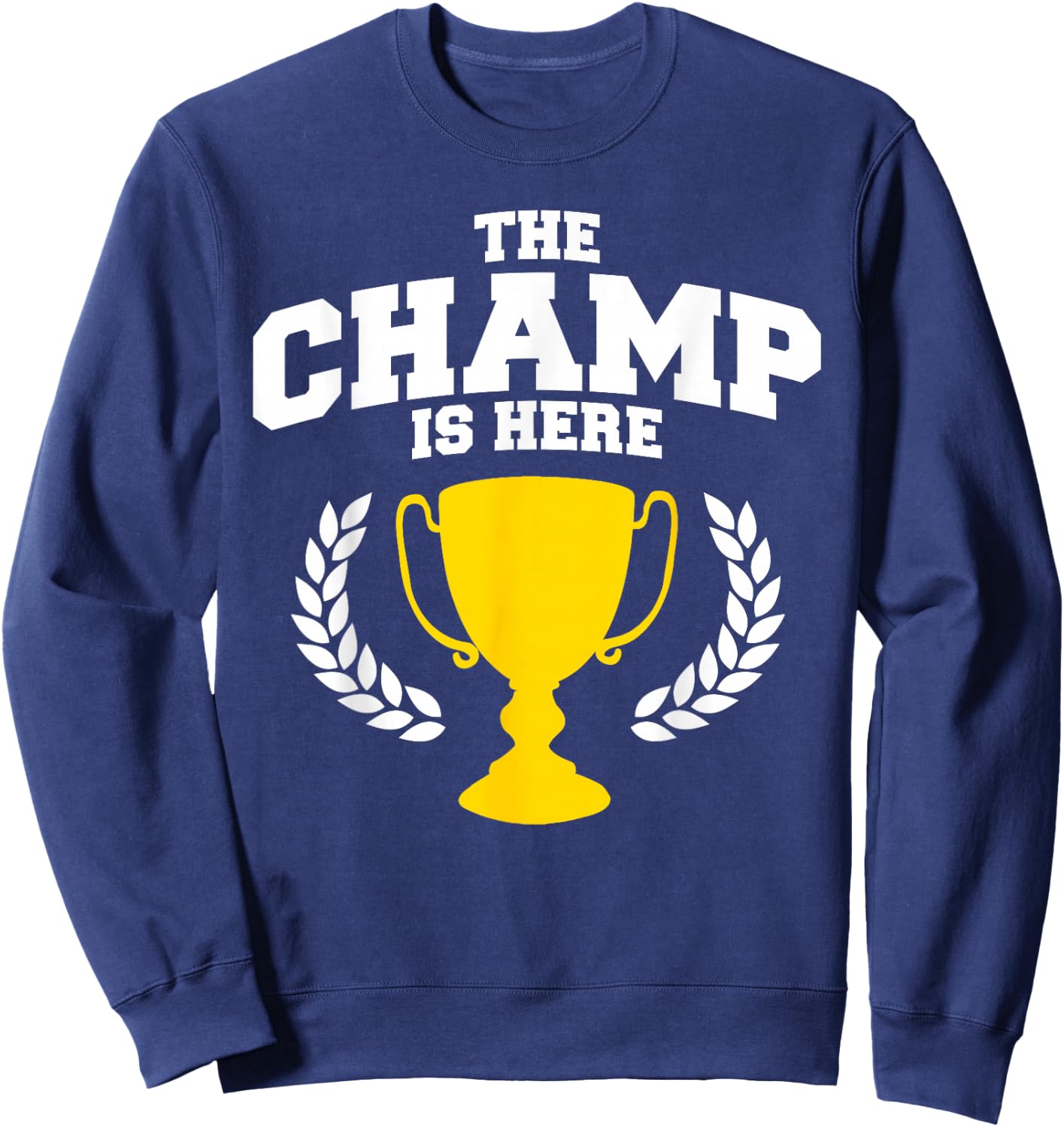 Miftees The Champ is Here Black Classic Fit Collarless Short Sleeve - Men's Small Sweatshirt - Sweatshirt | Navy