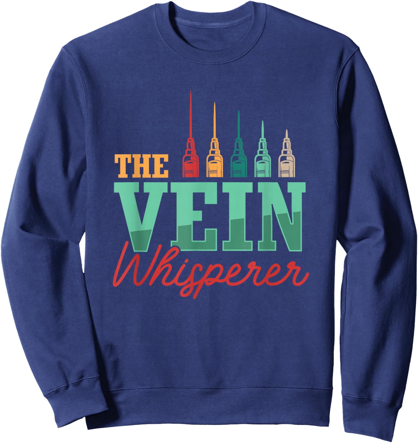Retro Vein Whisperer Phlebotomist Medical Nurse Phlebotomy Sweatshirt - Sweatshirt | Navy
