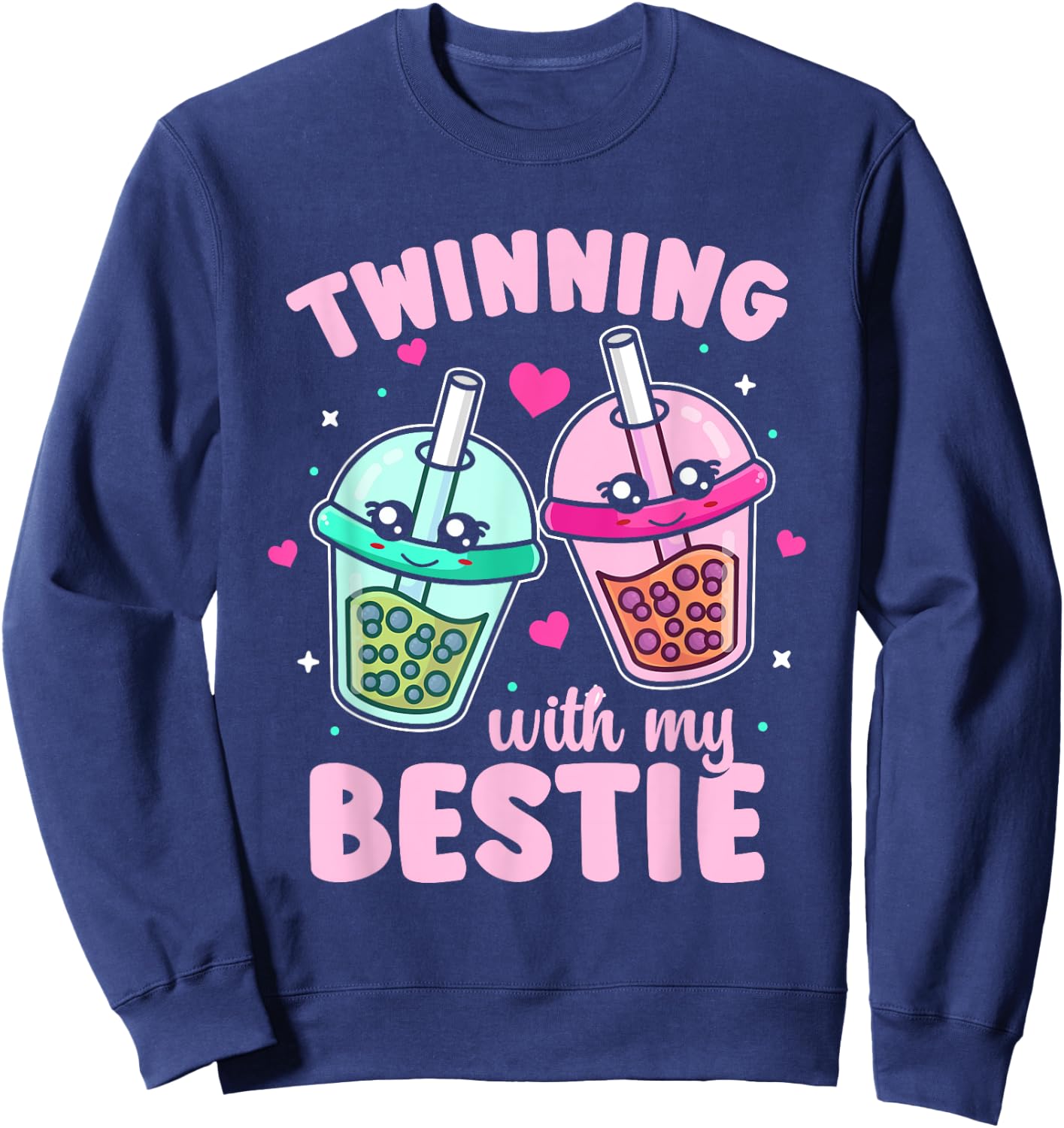 Friends Matching Twins Day Twinning With My Bestie Sweatshirt - Sweatshirt | Navy