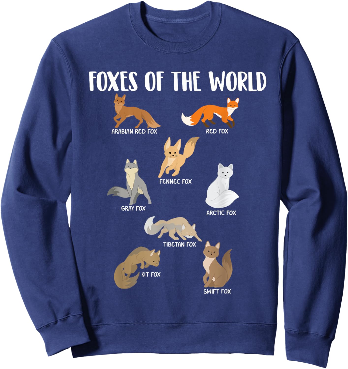 Foxes Of The World - Fox Lover Wild Nature Camper Sweatshirt - Sweatshirt | Navy