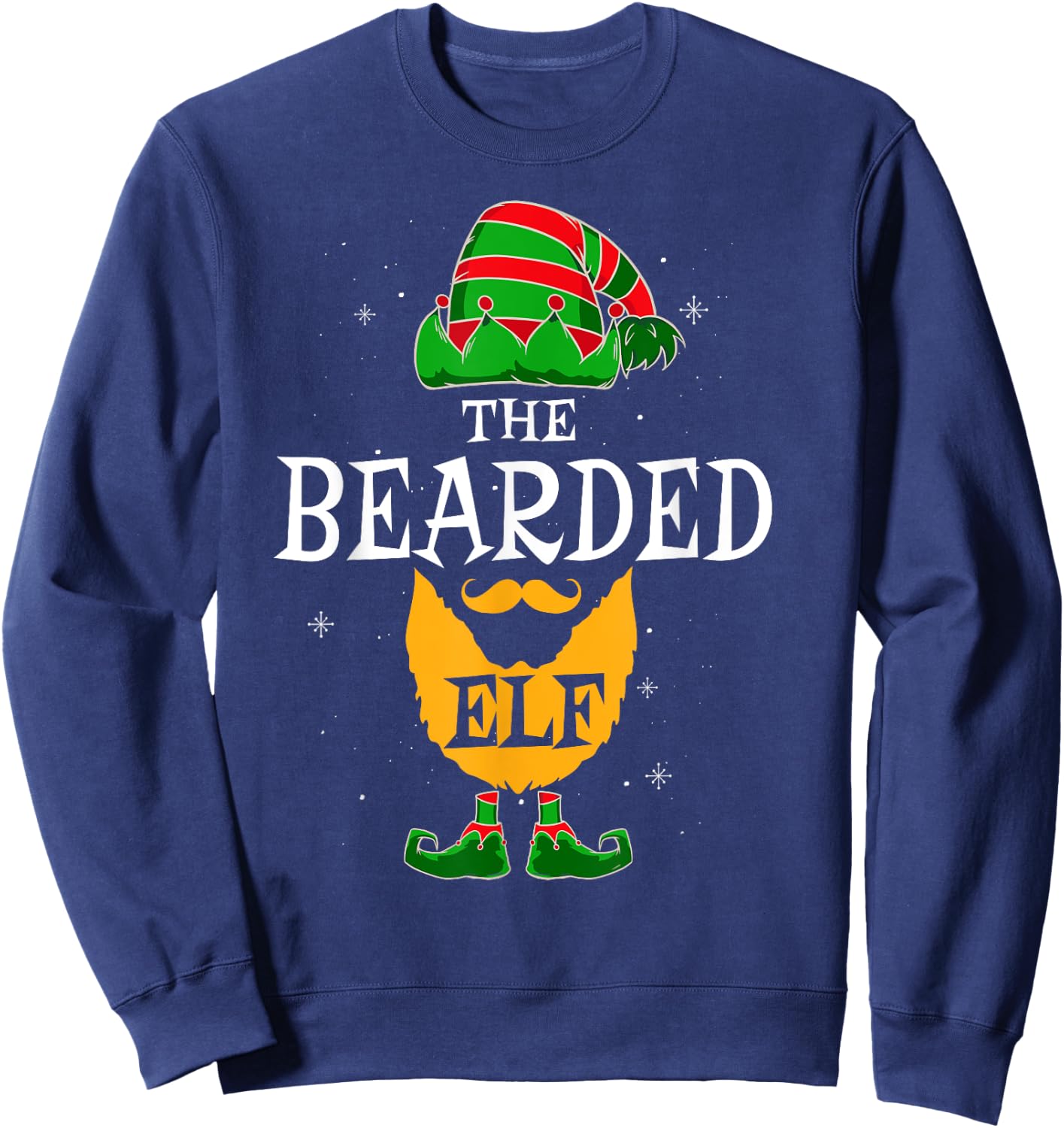 The Bearded Elf Group Matching Family Christmas Daddy Funny Sweatshirt - Sweatshirt | Navy