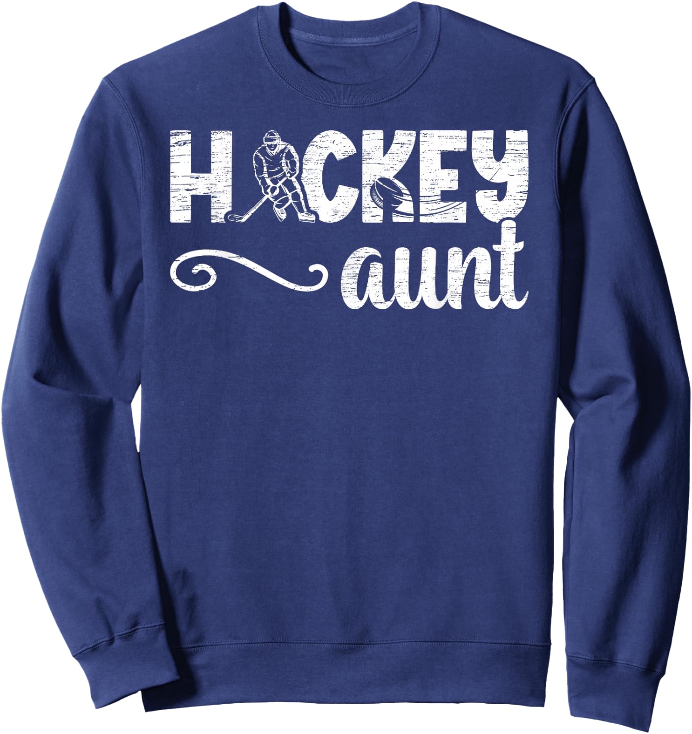 Hockey Aunt Proud Ice Hockey Player Auntie Sweatshirt - Sweatshirt | Navy