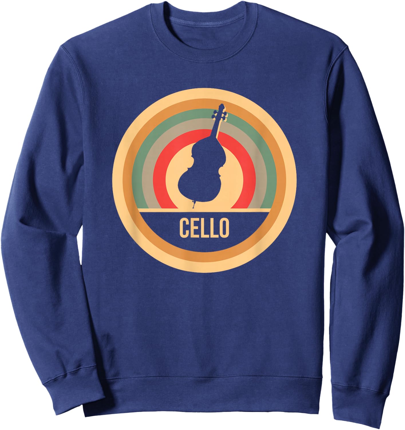Cello - Retro Vintage Cello Lovers & Cellists Sweatshirt - Sweatshirt | Navy